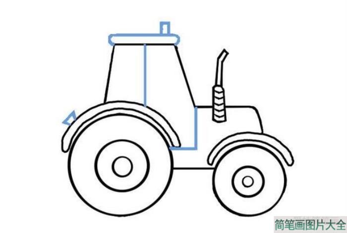 如何画拖拉机简笔画  第4张