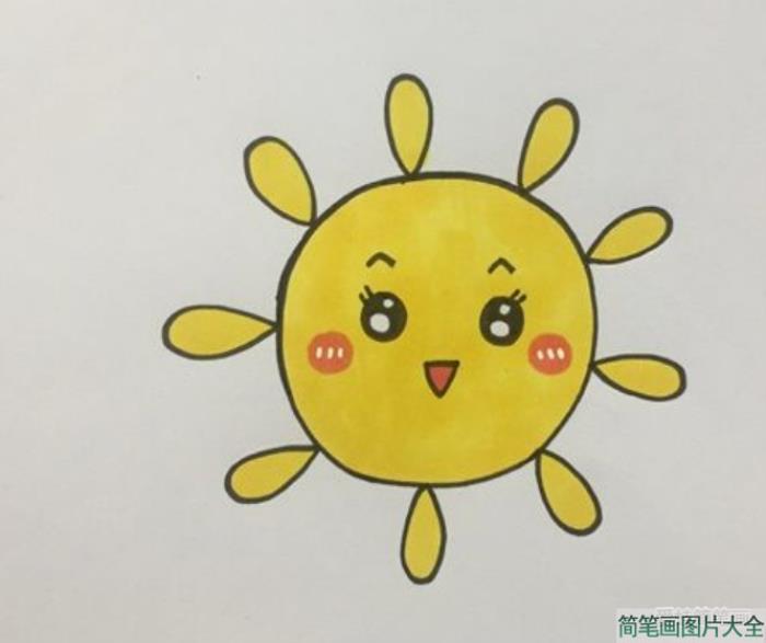 太阳简笔画怎么画最简单  第4张