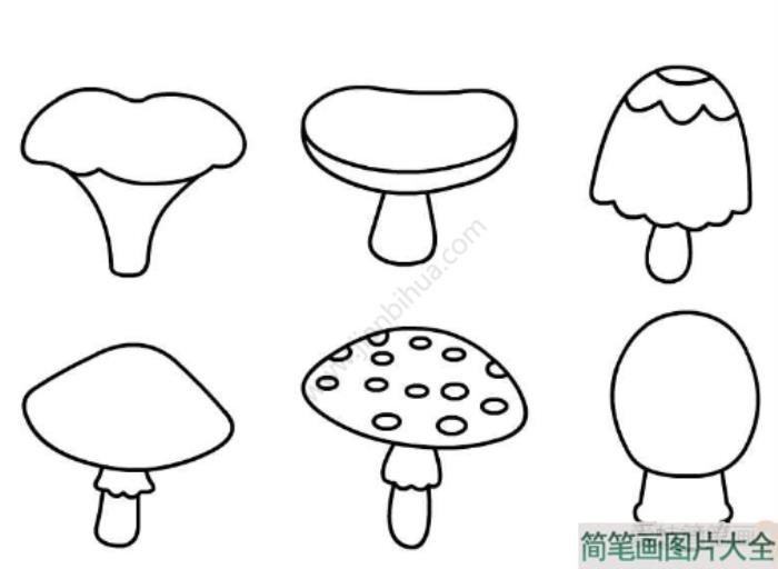 一组简单的蘑菇简笔画  第1张