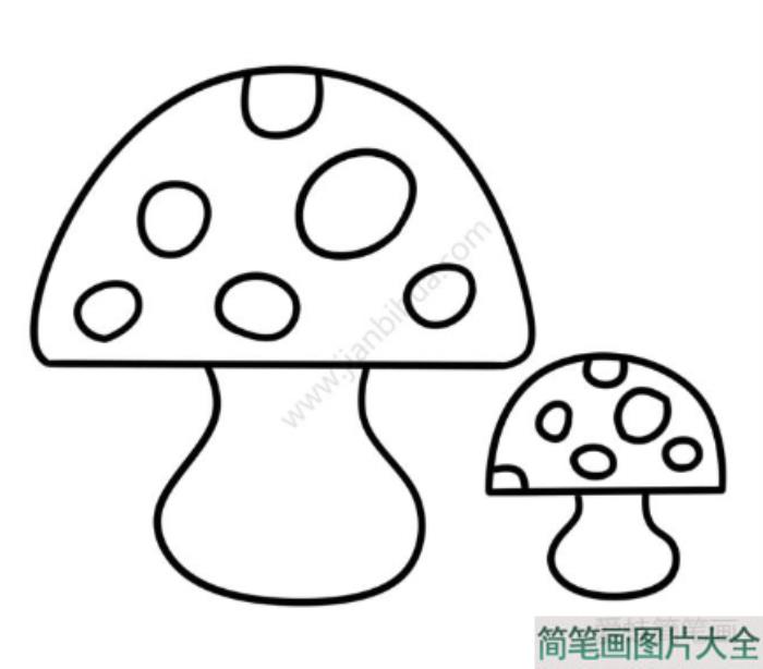 开心小蘑菇简笔画  第3张