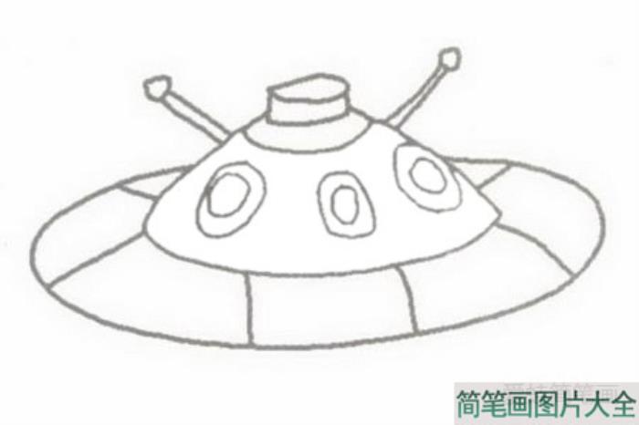 UFO飞碟彩色简笔画  第2张