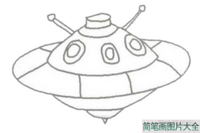 UFO飞碟彩色简笔画  第3张