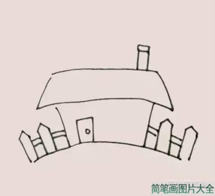 房子与树的风景简笔画  第2张