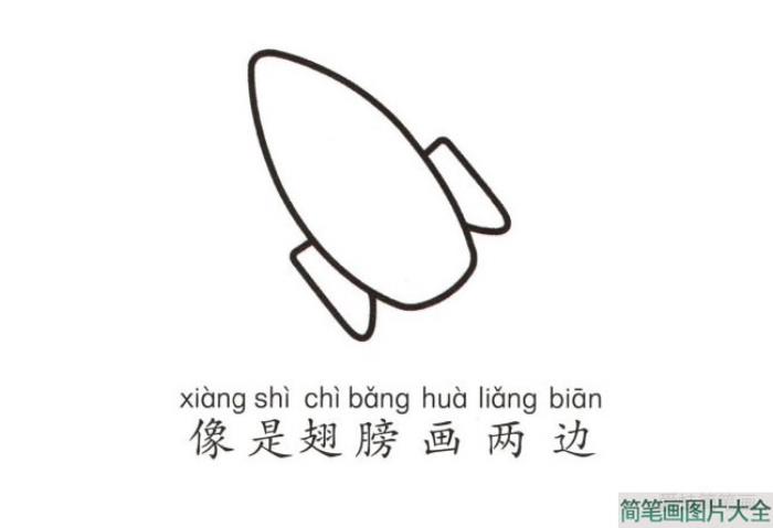 卡通火箭简笔画  第2张