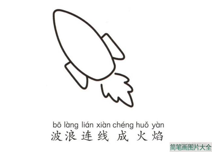 卡通火箭简笔画  第3张