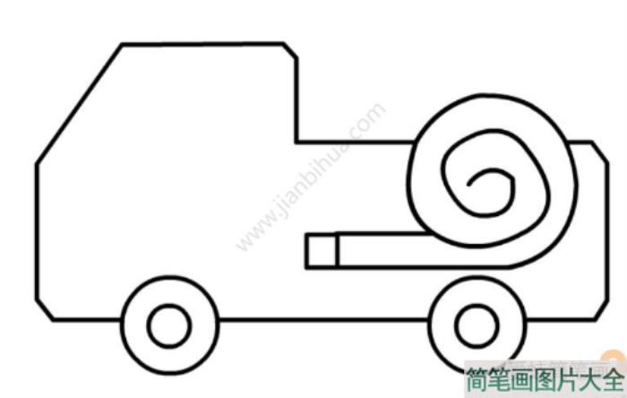 消防车简笔画_简单画  第2张