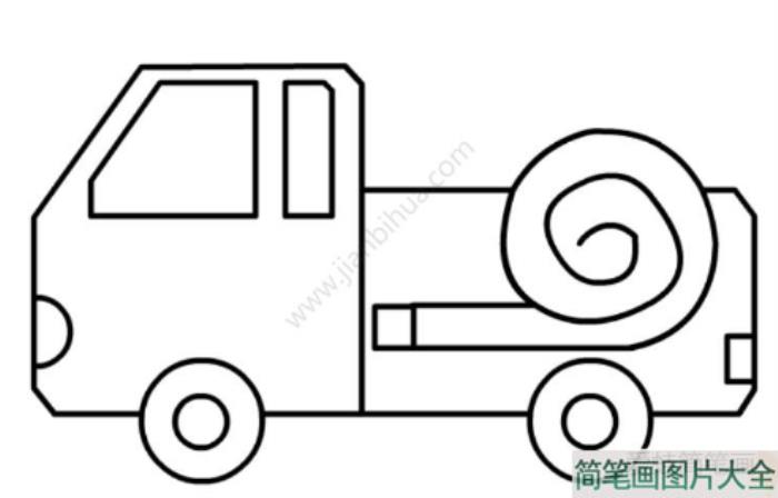 消防车简笔画_简单画  第3张