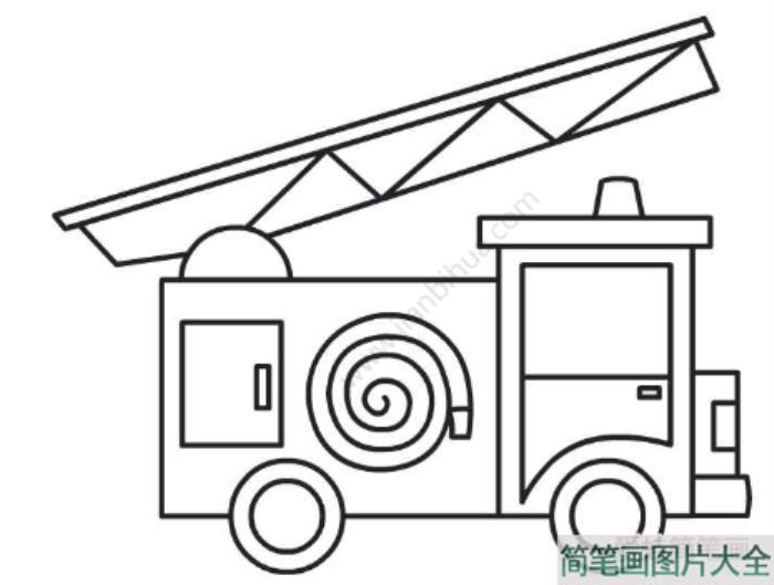 轻松学会消防车简笔画  第4张