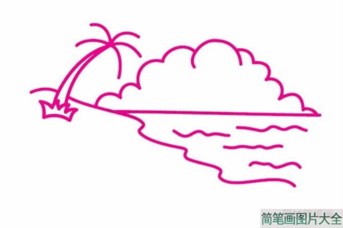 海滩风景简笔画  第5张