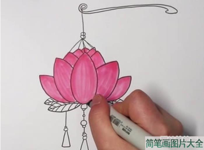 莲花灯简笔画  第3张