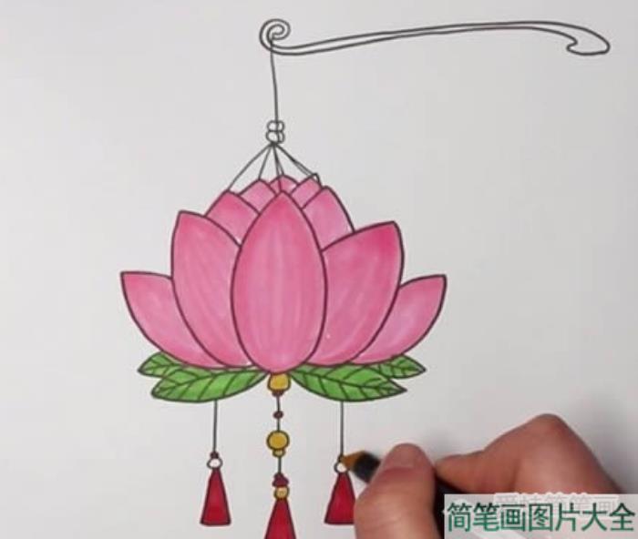 莲花灯简笔画  第4张