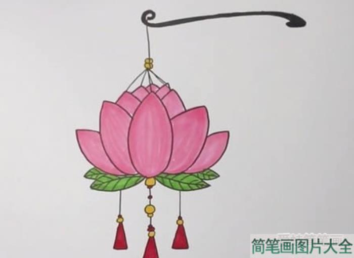 莲花灯简笔画  第5张