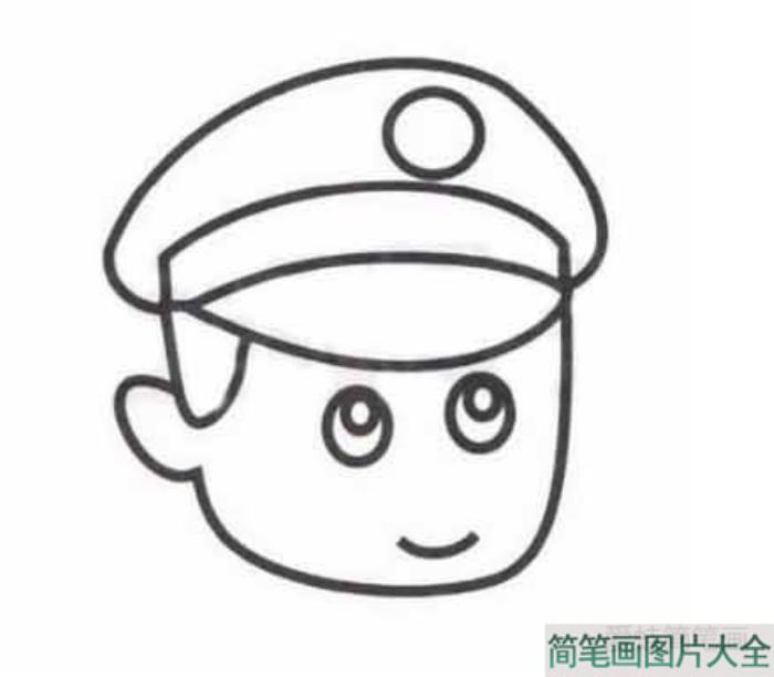 卡通警察头像的画法  第3张