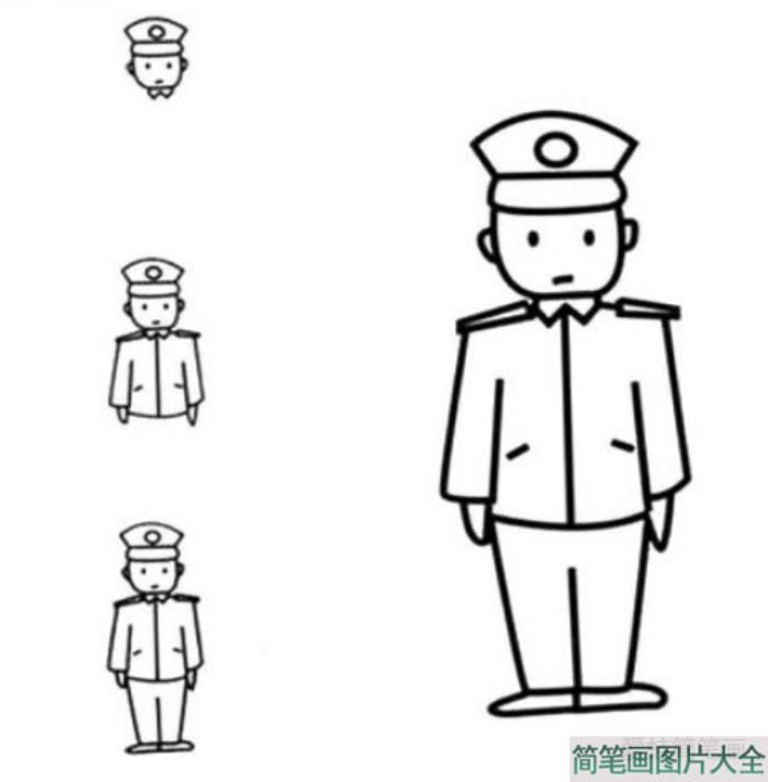 警察简笔画