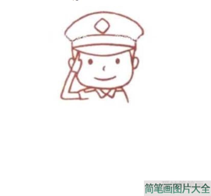 警察敬礼简笔画