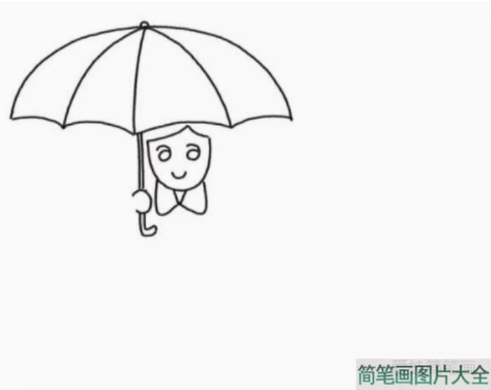 下雨天妈妈和我简笔画