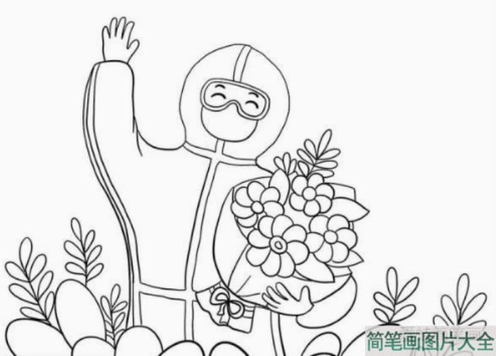 防疫人员简笔画  第7张