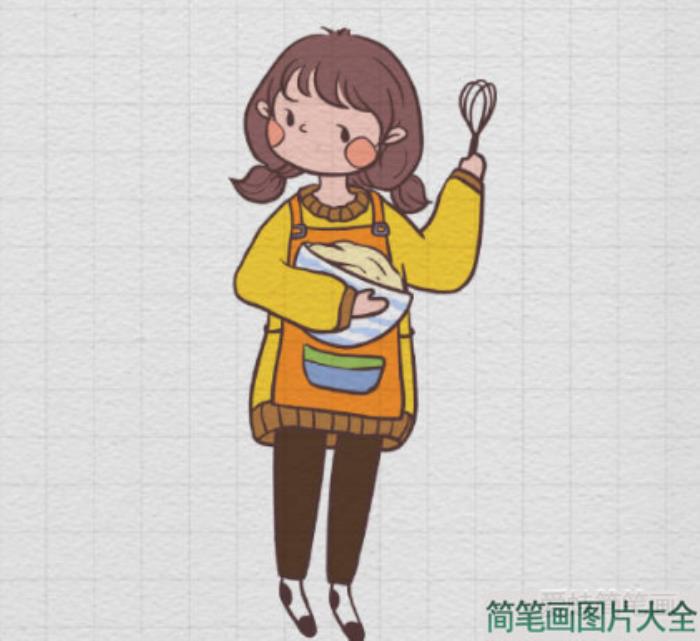 美少女妈妈简笔画画法步骤  第7张