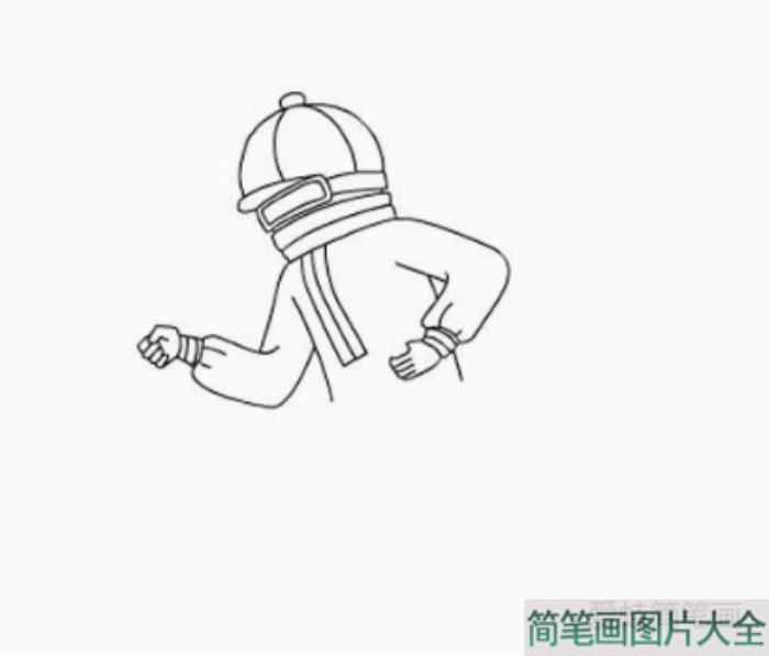 滑雪人物简笔画画法步骤  第2张