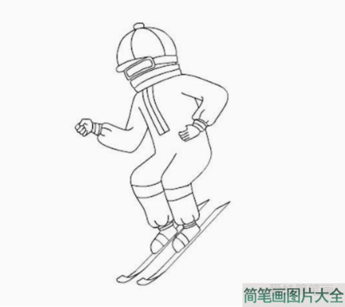 滑雪人物简笔画画法步骤  第4张