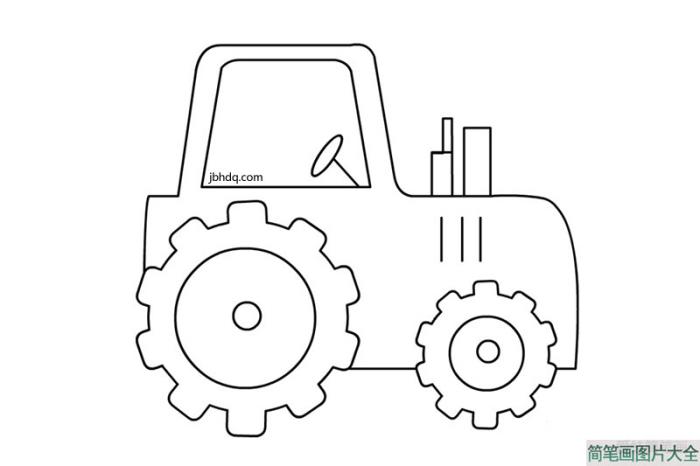 简单好画的农用拖拉机  第1张