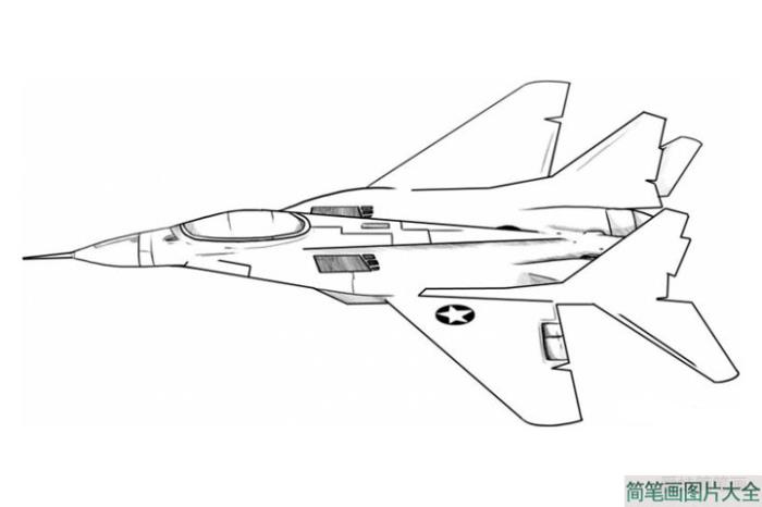 飞翔的战斗机简笔画图片