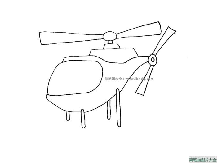 一步一步教你画直升机简笔画  第8张