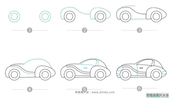 保时捷跑车简笔画【附画法步骤图】  第2张