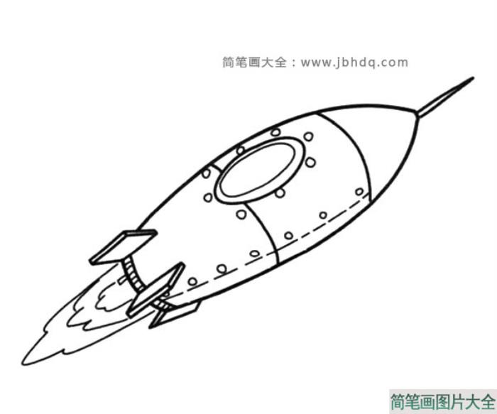 高速飞行的火箭简笔画