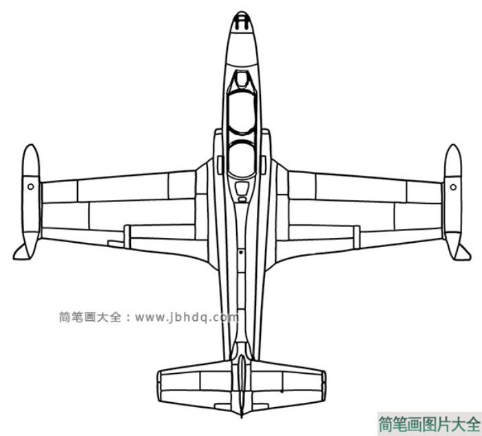 俯视飞机简笔画图片  第1张