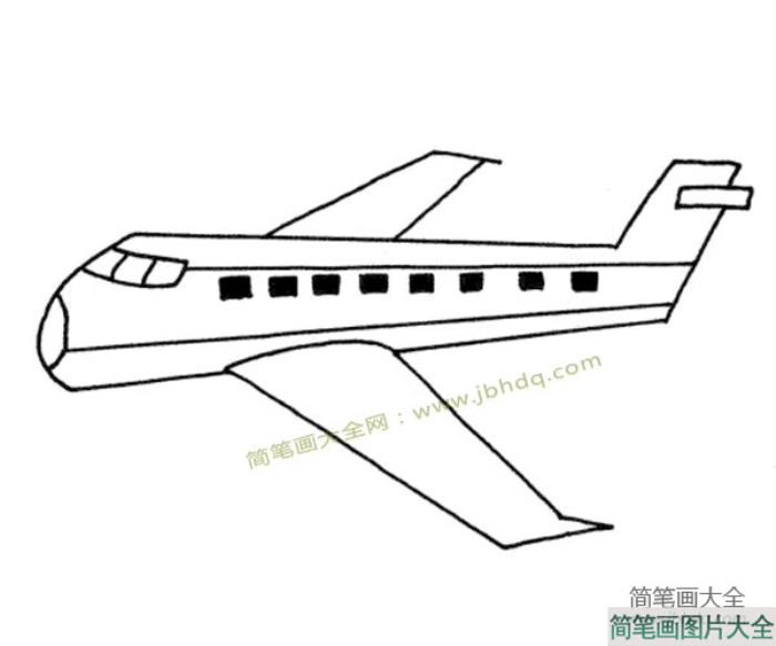 飞行的客机简笔画图片  第1张