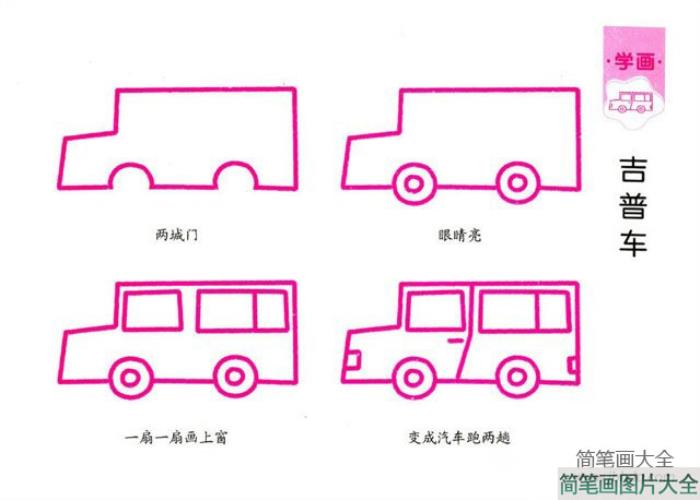 简单吉普车怎么画  第2张