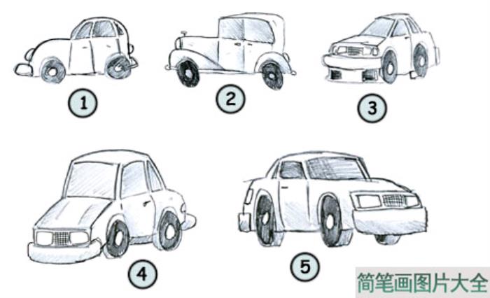 卡通小汽车的简笔画图片教程  第2张