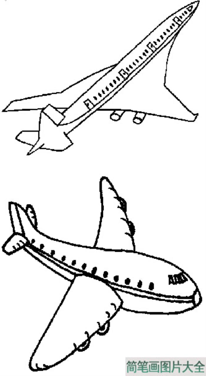 卡通民航飞机简笔画教程  第2张