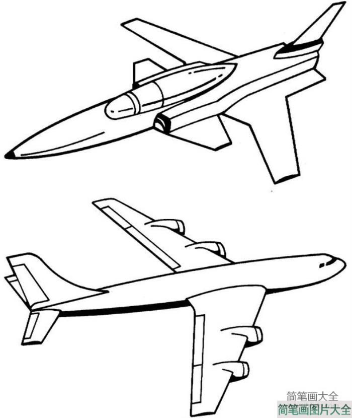 民航飞机简笔画图片  第1张