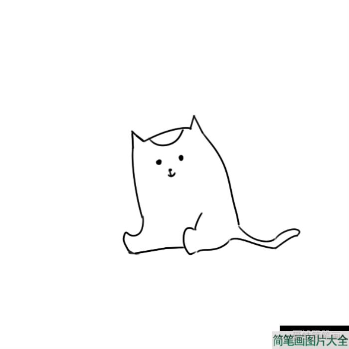 小猫钓鱼简笔画  第3张