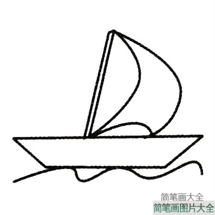 帆船简笔画大全及画法步骤  第4张