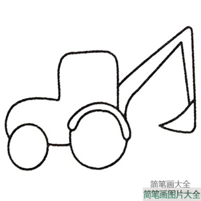 挖掘机简笔画大全及画法步骤  第2张