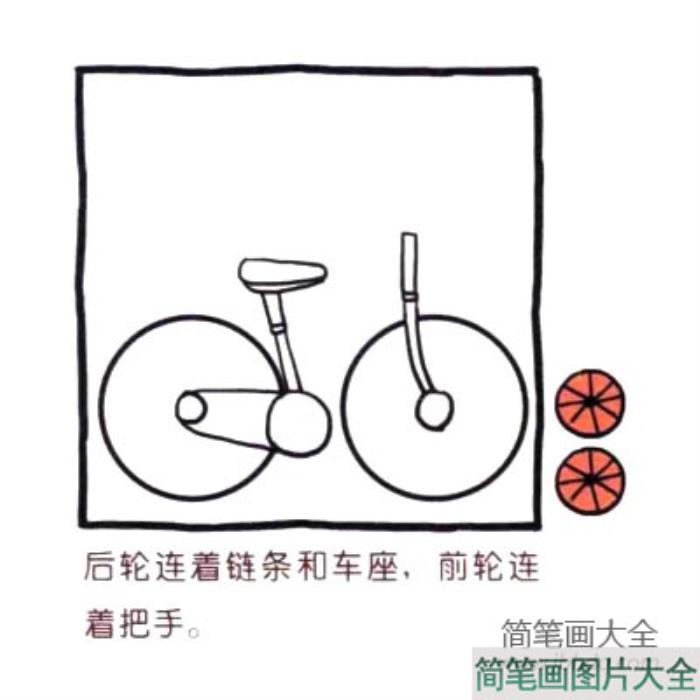 四步画出可爱简笔画_自行车  第2张