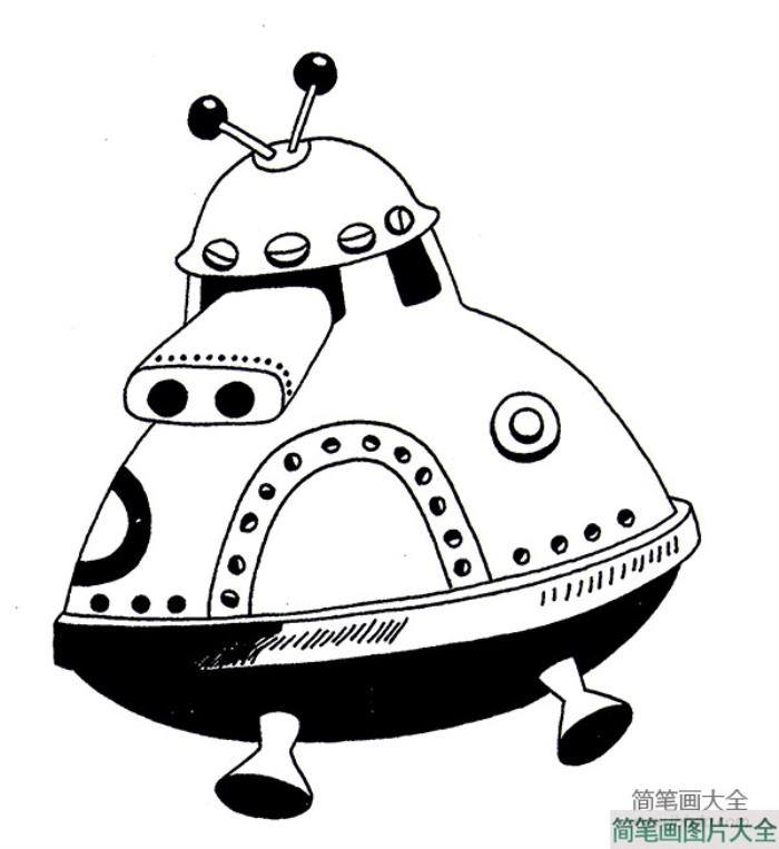 宇宙飞船精美简笔画图片  第3张