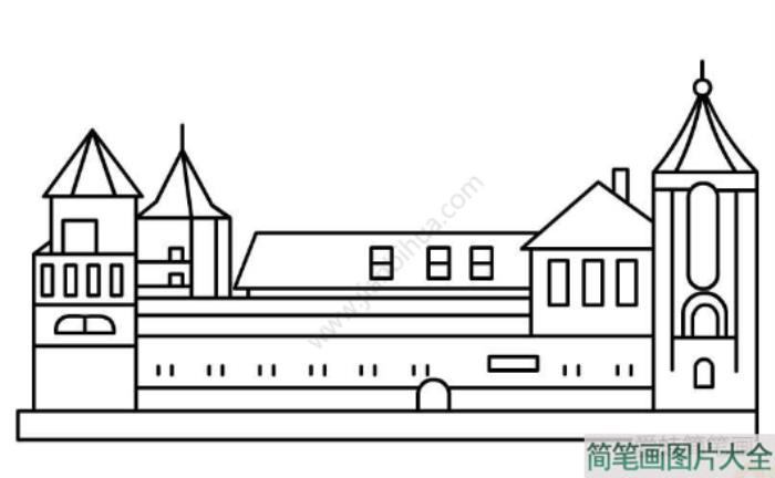 白俄罗斯米尔城堡简笔画  第4张