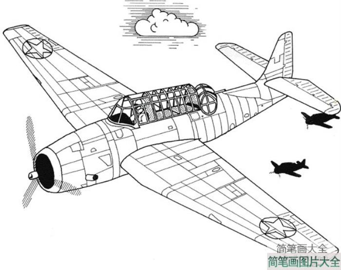 飞机简笔画_军事飞机简笔画图片  第1张