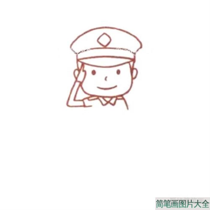 警察敬礼的简笔画