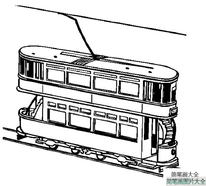 火车和电车简笔画