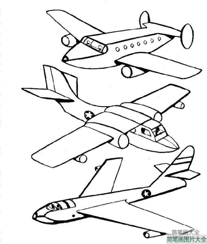 各种飞机模型简笔画图片  第1张