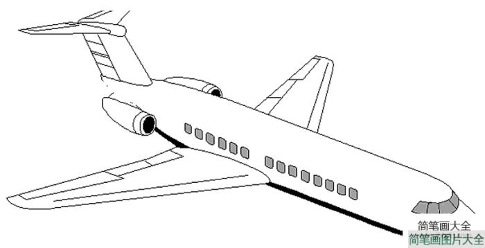 客运飞机简笔画