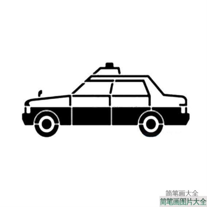 幼儿简笔画图片_110警车