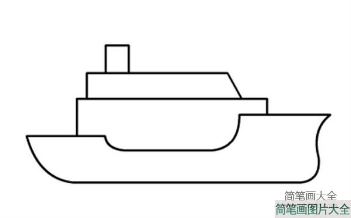 幼儿简笔画图片军舰的画法  第2张