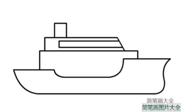 幼儿简笔画图片军舰的画法  第3张