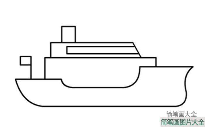 幼儿简笔画图片军舰的画法  第4张